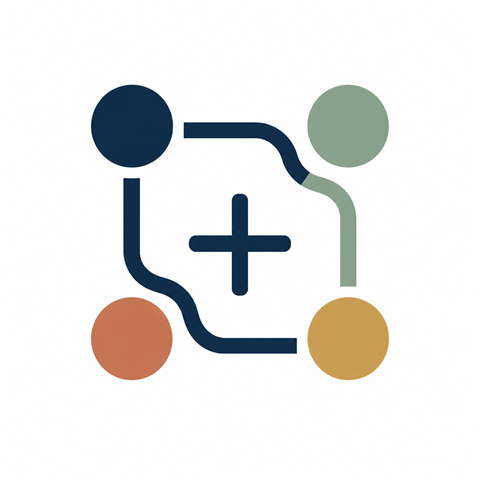 MissionLeverage brand mark — four dots connected with a central plus